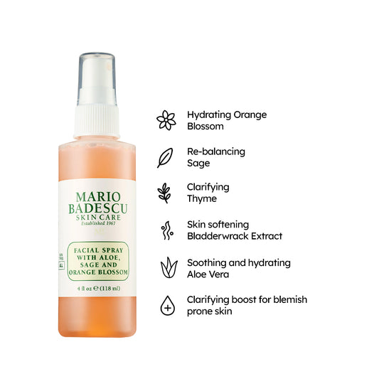 Mario Badescu Facial Spray With Aloe Vera Sage & Orange Blossom 118ml