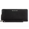 Michael Kors Jet Set Continental Pebbled Leather Zip Around Wallet with Wristlet - Black Gold