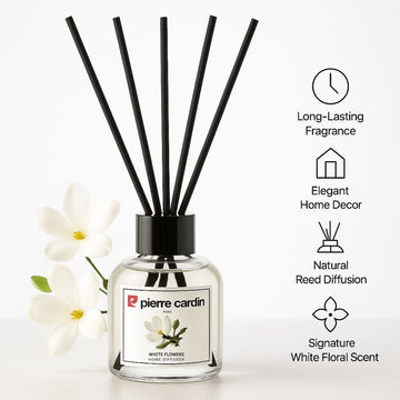 Pierre Cardin Paris Reed Diffuser 110ml-White Flowers
