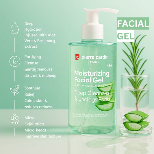 Moisturizing Facial Gel With Aloe Vera & Rosemary Extract 350ml