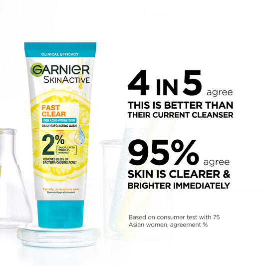 Garnier Fast Clear Acne Prone Face Wash 100ml