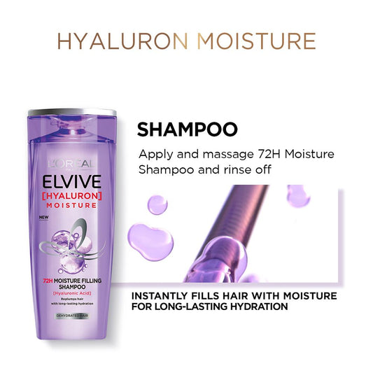 L'Oreal Paris Elvive Hyaluron Moisture 72H Moisture Filling Shampoo 175ml