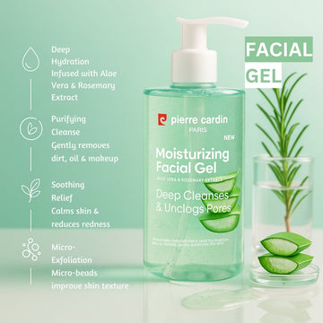 Pierre Cardin Paris Moisturizing Facial Gel With Aloe Vera & Rosemary Extract 350ml